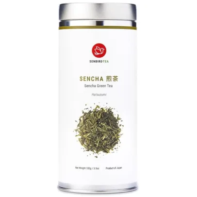 Senbird Premium Sencha - Japanese Green Tea - From Shizuoka, Japan - Loose Leaf Tea In Airtight Tea Tin (3.5oz/100g)